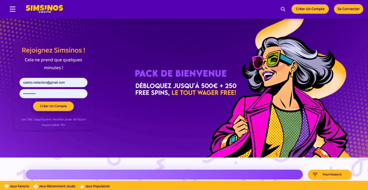L'univers coloré de Simsinos Casino avec son programme de fidélité Simsy Quest