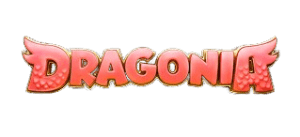 Logo de Dragonia Casino avec un design élégant de écailles de dragon rose corail