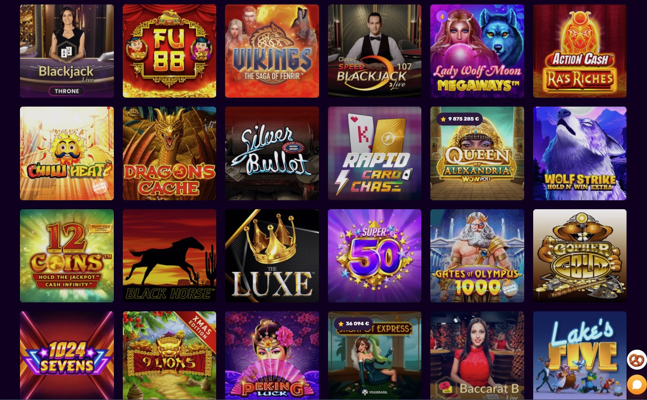 Découvrez plus de 3000 jeux incluant slots et tables en direct sur Dux Casino