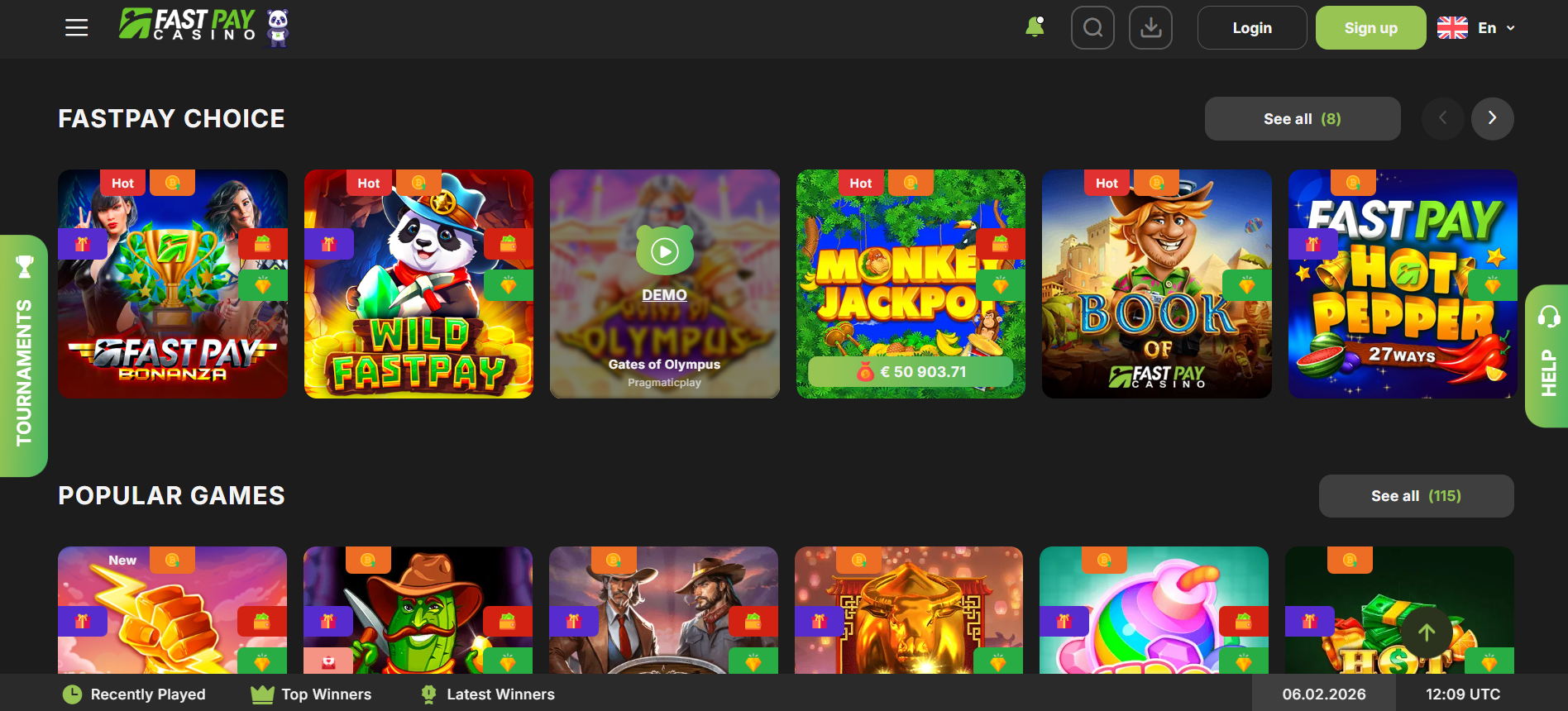 Extensive fastpay casino game selections featuring over six thousand different online pokie titles.